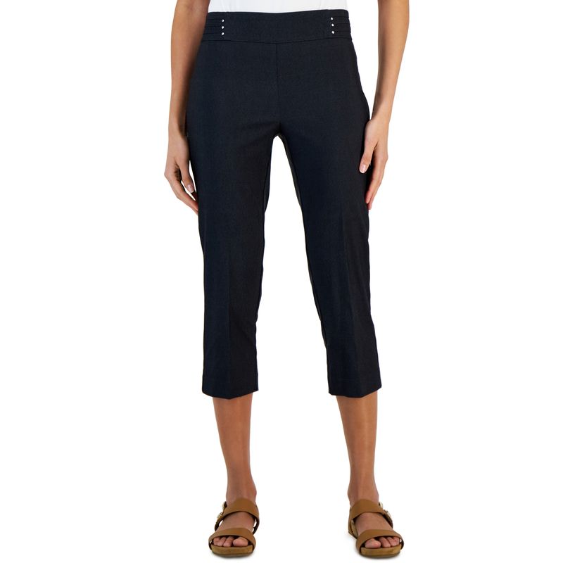 Jm Collection Embellished Pull On Capri Pants